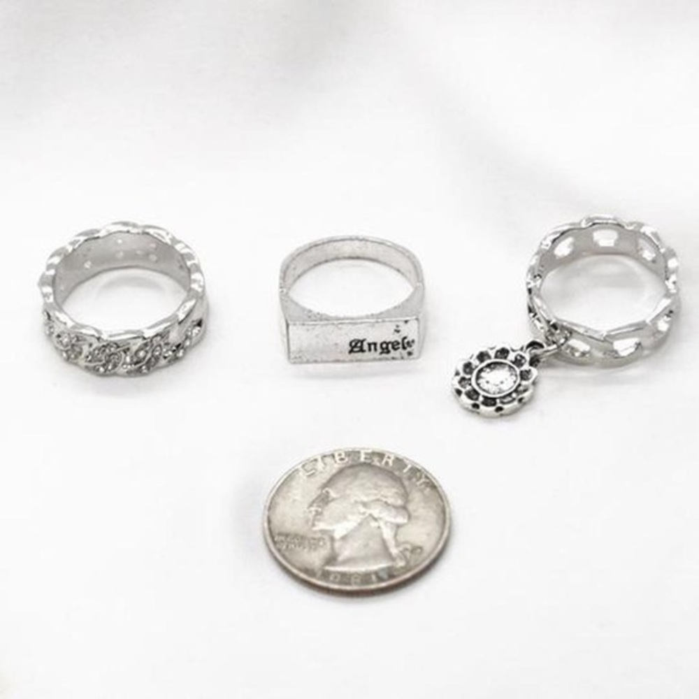 Silver Chain Ring Set - Picture 4 of 4